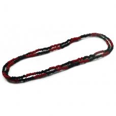 Guia Simples Mi&ccedil;ang&atilde;o Bi-Color Vermelho e Preto Fosco(Exu e Pombo Gira)