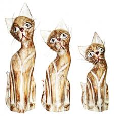 Trio de Gatos Sexy Patina BR 35,30,25 CM