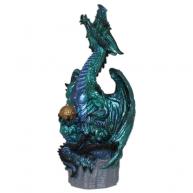 Incens�rio Drag�o Alado Verde Resina 40 CM