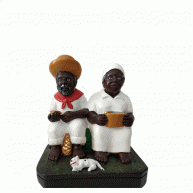 casal De Preto Velho Em Resina 10 Cm