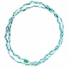 Braj&aacute; 3 Fios Tran&ccedil;ados Bicolor -Verde Fosco  e Branco Fosco C/ 1 Firma