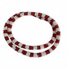 Chicote Bicolor Vermelho Fosco e Branco Fosco 1,20 MT