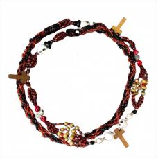 Chicote Personalizado Bicolor Vermelho Cristal e Preto  Fosco com Caveira e Crucifixo