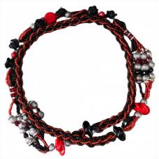 Chicote Bicolor Vermelho Cristal e Preto Fosco (POMBO GIRA MD1)