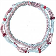 Chicote Bicolor Branco Fosco e Vermelho Rajado Fosco Com Firmas de Dado (Mod3)