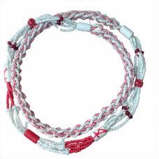 Chicote Bicolor Branco Fosco e Vermelho Rajado  (Mod5)