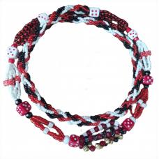 Chicote Tricolor  Branco Fosco , Vermelho Cristal e Preto Fosco Com Firmas de Dado (Mod6)