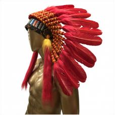 Penacho �ndio Americano Pequeno  Vermelho