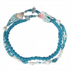 Chicote Azul Cristal Com Conchas