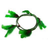 Braj&aacute; 3 Fios Tran&ccedil;ado - Marrom e Verde Cristal C\Penas(Caboclo)