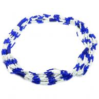 Braj&aacute; 7 Fios Liso - Azul e Branco Fosco C\7 Firmas(Oxaguian)