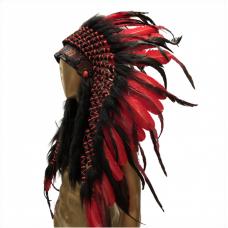 Penacho &Iacute;ndio Americano Grande - Vermelho