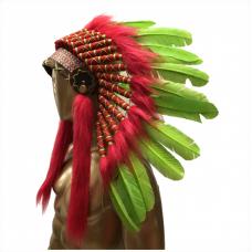 Penacho �ndio Americano Pequeno Verde Claro
