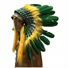 Penacho &Iacute;ndio Americano Pequeno Verde Escuro