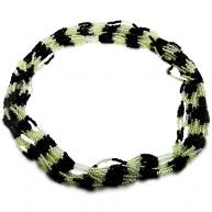 Braj&aacute; 7 Fios Liso - Preto e Branco Fosco-Cristal C\7 Firmas(Preto Velho\Obalua&ecirc;)