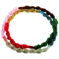 Braj&aacute; 7 Fios Transpassado - 7 Cores Cristal-Perolado C\7 Firmas(7 Linhas)