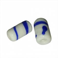 Firma Branca Leitosa Com Listra Azul Escuro (Vidro)