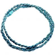 Braj&aacute; 3 Fios Tran&ccedil;ado - Bi-Color Azul e Branco Fosco C\1Firma(Povo do Mar)