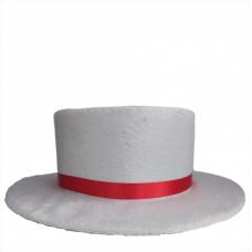 Cartola Baixa  Aveludada  Com Faixa De Cetim Vermelha  (Z&eacute; Pilintra)