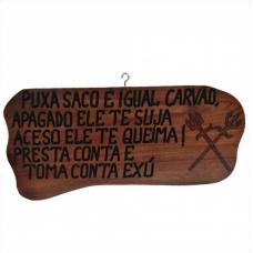 Placa De Madeira Com Frase (Ex�)