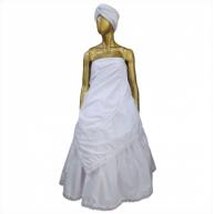 Conjunto Feminino Branco Liso com Acabamento de Lese Branca