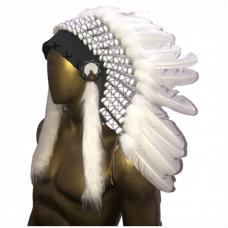 Penacho �ndio Americano Pequeno Branco