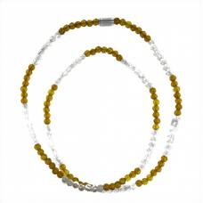 Guia De Cristal Bicolor ( Dourado  e Branco )