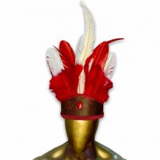 Cocar Pequeno Vermelho com Branco