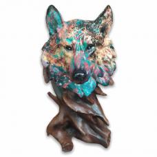 Busto Lobo Colorido 28 Cm