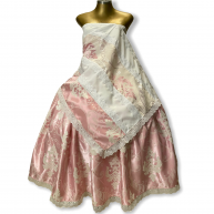 Conjunto Feminino Jacquard Dupla Face Estampado Rosa e Branco