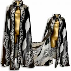 Capa Jacquard Estampado Dupla Face Preto com Prata