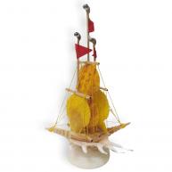 Barco De Conchas Amarela 20cm