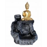 Incens&aacute;rio Cascata Resina M&iacute;stica Buda Meditando 13Cm