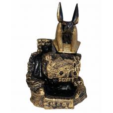 Incensario Cascata Resina Mistica Anubis Preto