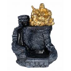 Incens�rio Cascata Resina M�stica Buda Fortuna 11Cm