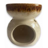 Recho Vaso/Flor 7cm Bege Em Ceramica