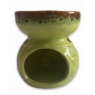 Recho Vaso/Flor 8cm Verde Em Ceramica