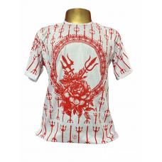 Camiseta Com Estampa Tridente De Pomba Gira (Branca)