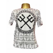 Camiseta Com Estampa Tridente De Exu (Branca)