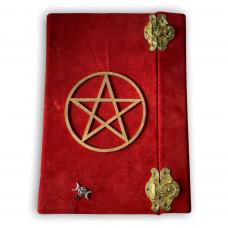 Grim&oacute;rio Vermelho com Pentagrama (125 Folhas Brancas)