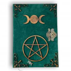 Grim&oacute;rio Verde com Triluna e Pentagrama (125 Folhas Brancas)