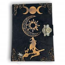 Grim&oacute;rio Preto com Bruxa, Triluna, Sol e Lua (125 Folhas Envelhecidas)