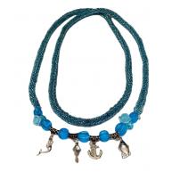 Chicote Personalizado Azul Cristal Com Pingentes