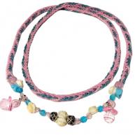 Chicote Personalizado Rosa E Azul Cristal Com Pingentes