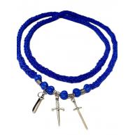 Chicote Personalizado Azul Escuro Fosco Com Pingentes