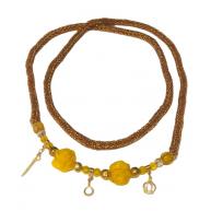 Chicote Personalizado Amarelo Cristal Com Pingentes