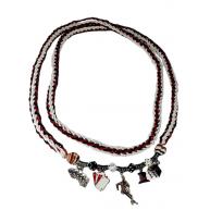 Chicote Personalizado Branco Vermelho E Preto Com Pingentes(Mod.02)