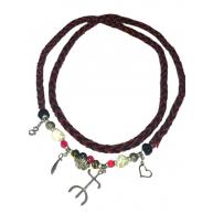 Chicote Personalizado Preto E Vermelho Cristal Com Pingentes