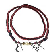 Chicote Personalizado Preto E Vermelho Fosco Com Pingentes