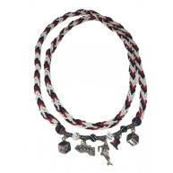 Chicote Personalizado Branco Vermelho E Preto Com Pingentes(Mod.01)